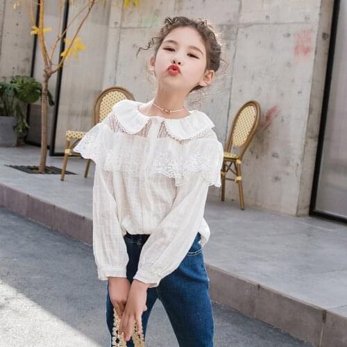 2020 Autumn Child Shirts For Teenage Girls Girls Blouse Children Clothes Kids School Girl White Blouse Cotton Girls Tops Blusas