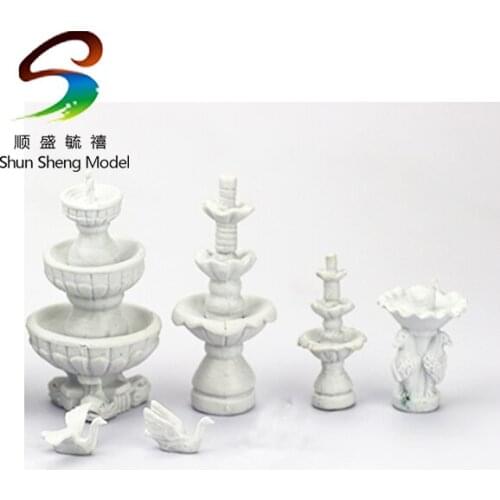 6pcs Statue sculpture Fountain Model Train Railway HO 1:87 Architecture