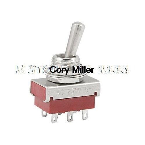 AC 250V 5A 6 Solder Pins DPDT 2 Way On/On Toggle Switch