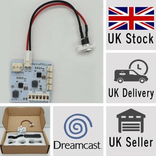 DC Dream PSU DreamPSU w/ board 12V Power Supply Adapter Replacement Kit Rev2.0 Version Suitable for Sega Dreamcast Game Console