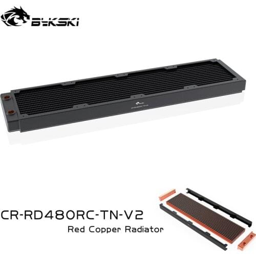 BYKSKI 480mm Copper Radiator for Water Cooling 30mm Thickness for 12cm Fan Water Cooler High performance CR-RD480RC-TN-V2