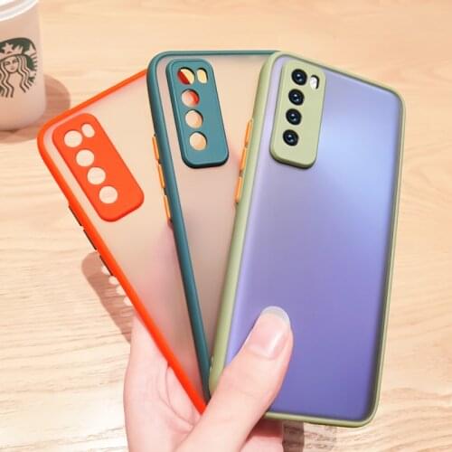 For Huawei Nova 7 Cases Silicone Matte Candy Color Back Cover For Huawei Nova 7 Shockproof Simple Cartoon Protector Phone Cases