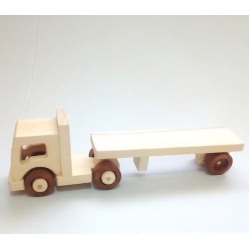 WOODEN TOY TRUCK 2 DIFFERENT SIZE (FLAT SMALL CARGO GLIDER AND BIG JUMBO TRAILER )