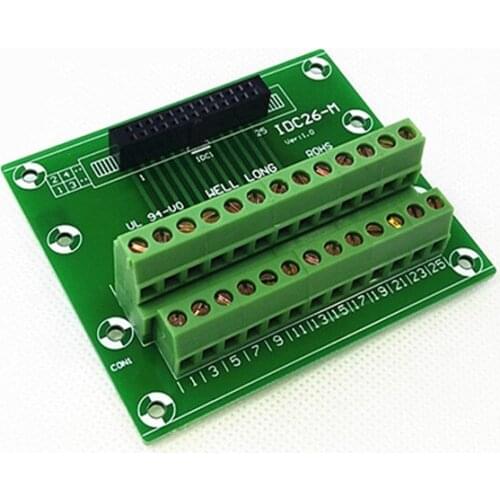 IDC26 2x13Pins 2.54mm Female Header Breakout Board, Terminal Block, Connector