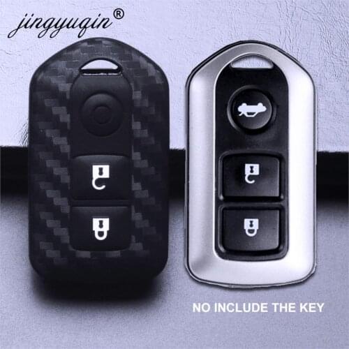Jingyuqin 10pcs Silicone Carbon Style Remote Key Case For Toyota Highlander Camry Yaris VIOS RAV4 keyless Fob Cover Holder