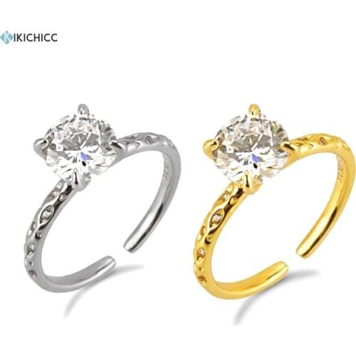Kikichicc 100% 925 Sterling Silver Zircon CZ Resizable Rings 2020 Party Rock Punk Crystal Luxury Jewelry Circle Luxury Jewelry