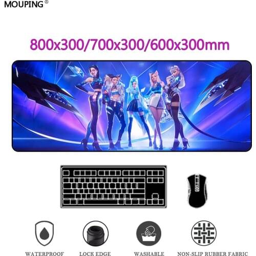 Anime mouse pad gamer keyboard league of legends kda gaming accessories carpet mousepad black deskmat space slipmat DropShipping