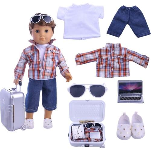Logan Doll Travel Accessories Jacket,Hand Luggage,Shoes Fit 18 Inch American&43Cm Born Baby,Generation,Birthday Girls Toy