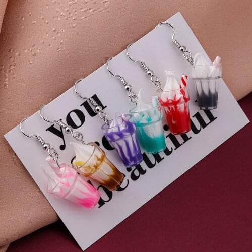 Hot Selling 3D Simulated Ice Cream Drop Earrings for Women Creative Candy Color Kid Earrings Christmas Gifts