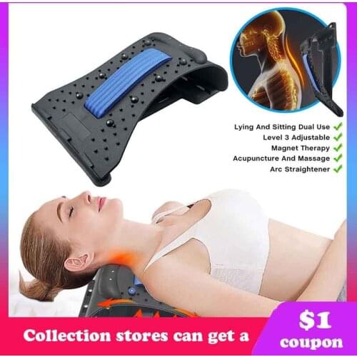 Neck Massager Stretcher Fitness Equipment Massage masajeador Back Stretch Lumbar Support Relaxation Spine Orthosis Pain Relief