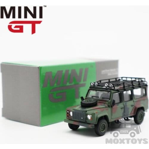Mini GT 1:64 Land Rover Defender 110 Military Camouflage RHD Diecast Model Car