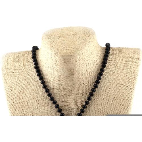 Fashion Bohemian Tribal Jewelry Black Crystal Glass Knotted Buddha Pendant Necklaces For Women Ethnic Necklace