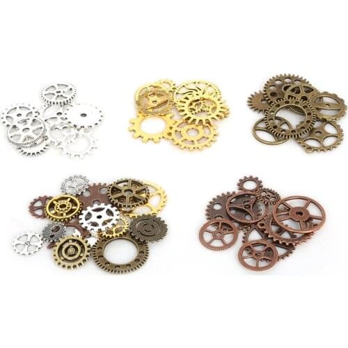 Fashion Mixed 50g 100g Alloy Metal Vintage Steampunk Gear Charms Jewelry Findings For DIY Bracelets Necklace Jewelry Making