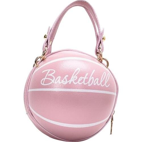 Ball Purses For Teenagers Women Shoulder Bags Crossbody Chain Hand Bags Personality Female Leather Pink Basketball Bag Coin Pur