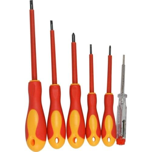 6pcs/set Practical Electricians Screwdriver Set Electrical Insulated Kit Hand Tools Top Quality