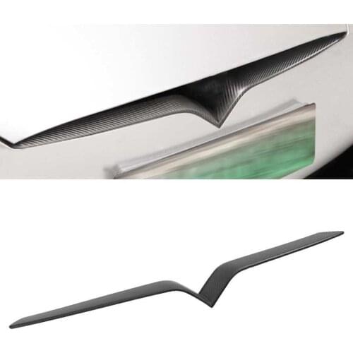 Car styling auto mirror accessories Front Grille Cover Trim Dry Carbon Fiber Grill Strip Sticker Fit for Tesla Model X