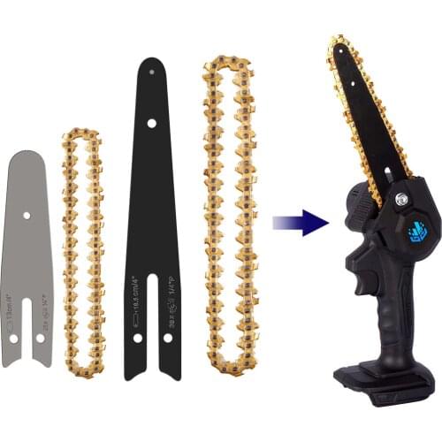 4/6 Inch Gold Electric Chain 4/6 Inch Guides for mini Electric Chain Saw for Logging and Pruning Chainsaw Parts