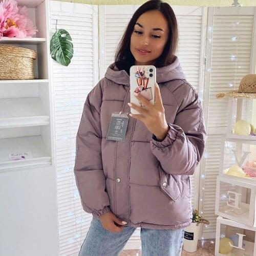 2021 new Women Parkas jacket Fashion solid thick warm winter hooded jacket coat winter parkas solid outwear jacket