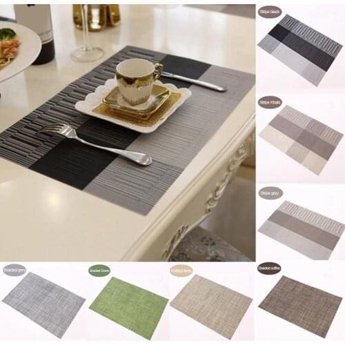 New Arrival Kitchen Dining Table Mats Heat Insulation Non-slip Stripe Pads Waterproof Placemat
