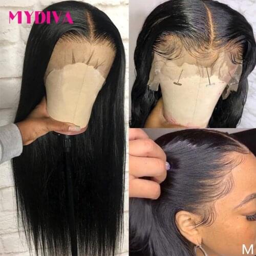 Brazilian Straight Lace Front Human Hair Wigs 150% Density 13x4 Lace Frontal Wig Pre Plucked With Baby Hair For Women 30" Remy