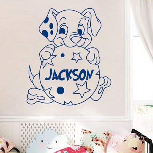 Personalized Name Dalmatian Puppy Wall Decal Vinyl Sticker Home Bedroom Decor Nursery Poster Art Mural L213