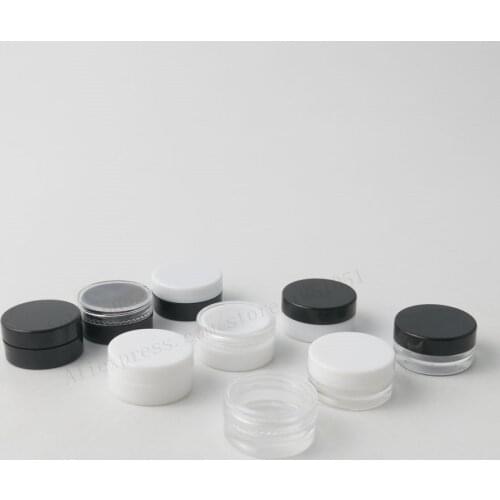 Promotion 500 x 1G Tiny Plastic Jars, 1 g cream jars,Small 1ml sample cosmetic containers, Eyeshadow Cream Box
