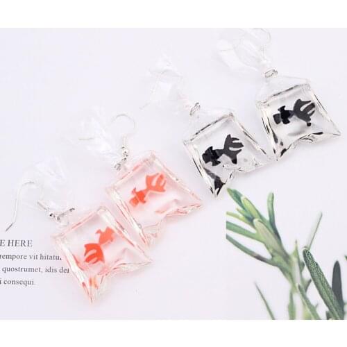 Eardrop Woman Jewelry Anti Allergy Graceful Goldfish Earrings Koi Fish Earrings Water Bag Earrings Dangle Earrings