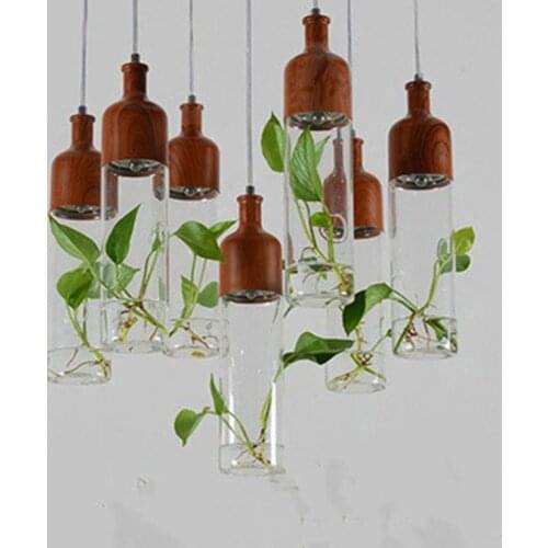 Nordic plant glass chandelier three creative personality simple modern restaurant bar light Postage free
