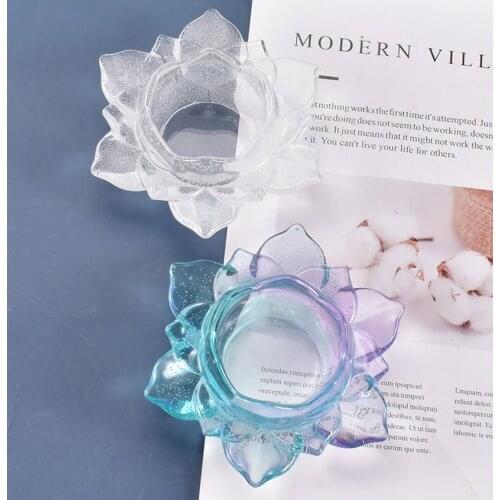 Silicone Candle Molds DIY Crystal Epoxy Mould Candle Making Kits DIY Stencils Lotus