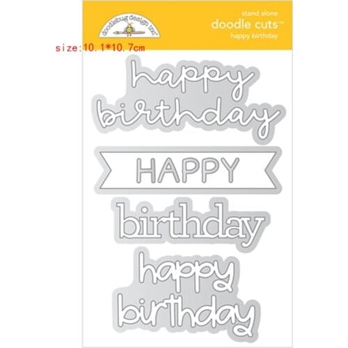 Sirius Happy birthday art Metal Cutting Dies and stamps Template for DIY Scrapbooking Photo Album Embossing Decorative Cards new