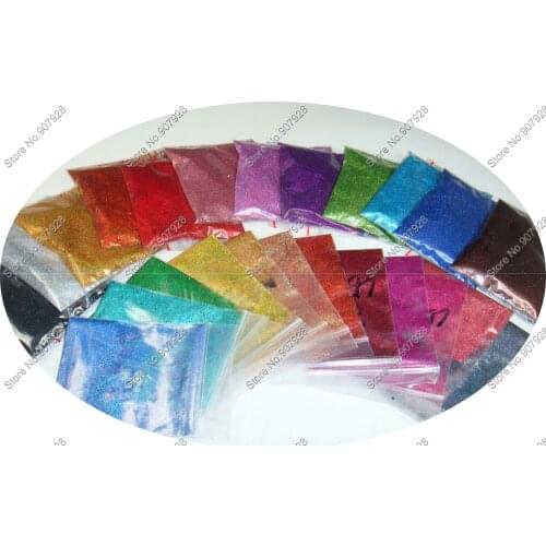 Mixed 24 Holographic Laser Colors 0.1MM 004inch Shining Nail Glitter Dust Powder for DIY Nail Glitter Crafts Art Decoration