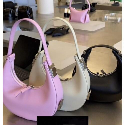 Fashion Genuine Leather Croissant Bags for Women Shoulder Bags Brands Half Moon Underarm Bag Women Handbag Designer Womens Bag