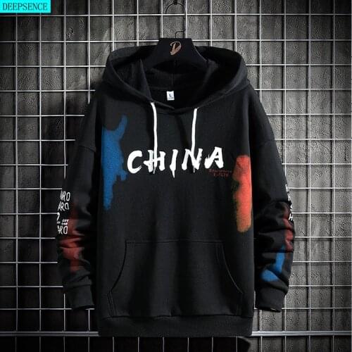 Autumn Stitching Mens Hooded Sweatshirt Loose Trend Bottoming Round Neck All-Match Outerwear Hoodie Men