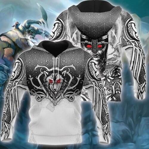 Viking Hoodie Wolf And Guard 3D Printed Hoodies Fashion Pullover Men For Women Sweatshirts Sweater Cosplay Costumes