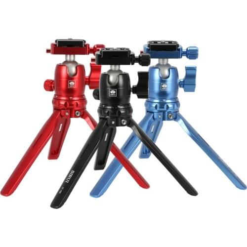3T-15 Mobile Phone Tripod Selfie Stick Aluminum Small Mini Desktop Camera Tripod B-00K Head Max Loading 5kg