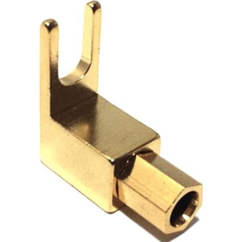 Right Angle Spade Fork & Binding Post - 4mm Banana Plug Socket - Spade Fork Connector for Speaker & Power & Amp(10 Pack)