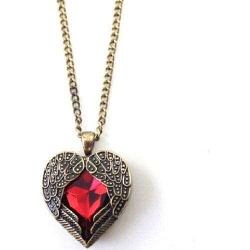 Vintage Jewelry Crystal Heart Angel Pedants Neckalce For Women New Statement Collar Necklaces