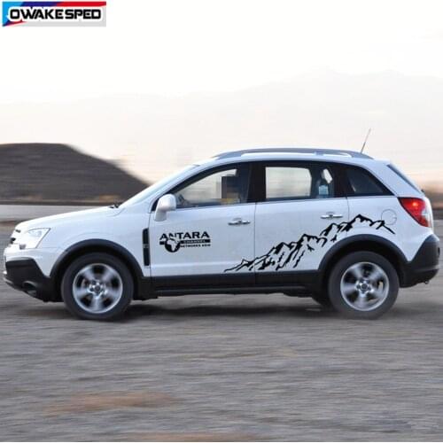 OFF ROAD Mountain Graphics Sticker Both Side Car Body Decor Vinyl Decals For OPEL-ANTARA Auto Door Stripes Accessories