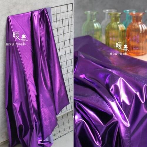 Knit Stretch Spandex Fabric Violet Imitation Leather DIY Patches Swimwear Stage Clothes Tights Leggings Dress Designer Fabric
