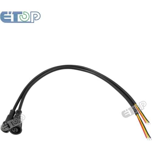 3 Core BLACK Waterproof pigtail,50cm long each;male and female;male connectors diameter:13.5mm/18.5mm outdoor Ip68