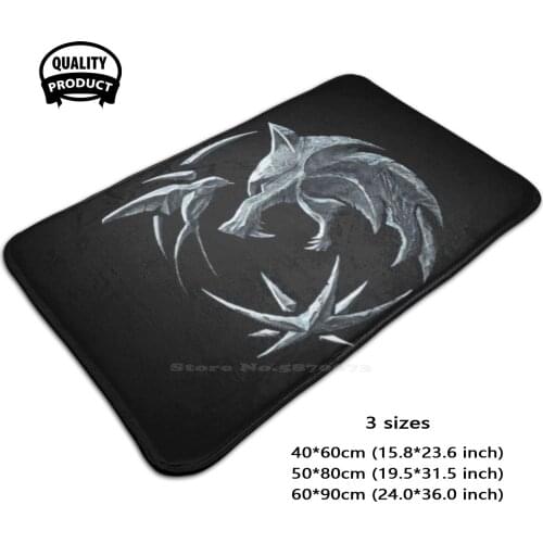 3D Soft Non-Slip Mat Rug Carpet Foot Pad The Netflix Logo Wolf Geralt Media Movie Black Geralt At Rivia Henry Cavill Netflix