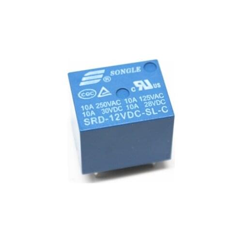 5Pcs SRD-12VDC-SL-C 12VDC 10A 250 VAC Power relay PCB Type T73-12V 5 feet SRD-12VDC-SL-C 10A 125VAC New original
