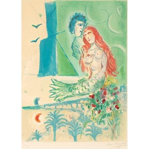 Abstract figures fish girl men coco tree scenery oil painting canvas printings printed on canvas wall art decoration picture