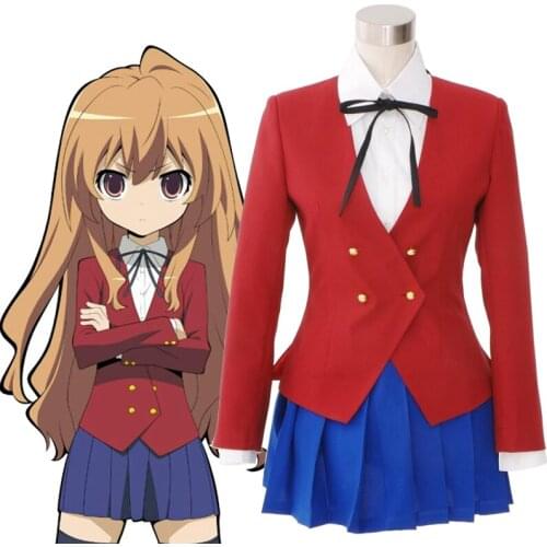 Anime TIGER DRAGON Toradora Cosplay Aisaka Taiga Kushieda Minori Costume Girls School Uniforms Halloween Party Suit