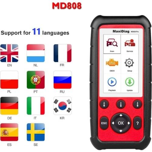 Autel MD808 PRO OBD2 Scanner Car Diagnostic Tool For Engine,Transmission,SRS And ABS With EPB,Oil Reset,DPF,SAS,BMS Auto Scanne