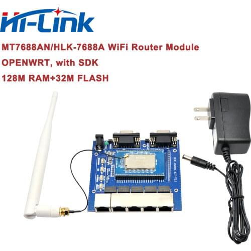 Free Shipping HLK-7688A WiFi Router Module OpenWrt StartKit 128M RAM/32M Flash 150Mbps