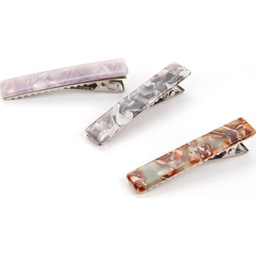 Colorful Girls Hairpin Leopard Hair Pin Clip Marble Textured Floral Print Hairpins Geometric Hairgrips Barrette Hair Accessories