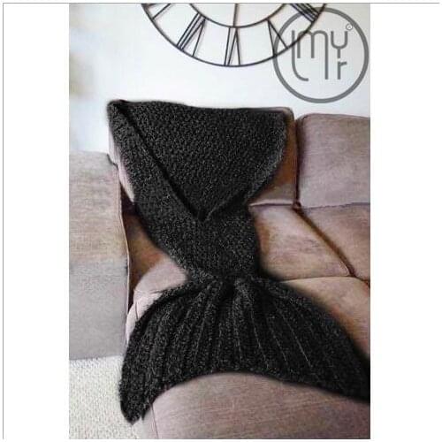 2016 New fashion handmade Mermaid Fish Tail fleece sofa throw blanket kids children 40*90cm Free shipping