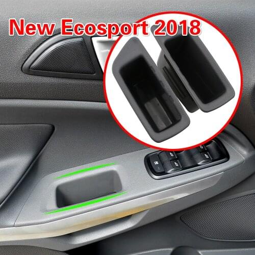 For Ford New Ecosport 2018 2019 Accessories 2pcs/set ABS Car Inner Door Armrest Front Storage Box Container Case