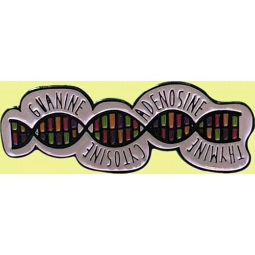 DNA Double Helix Biology Genetics Enamel Pin Science Thymine Adenosine Cytosine Guanine Jewelry brooch Doctor Nurse Health Care